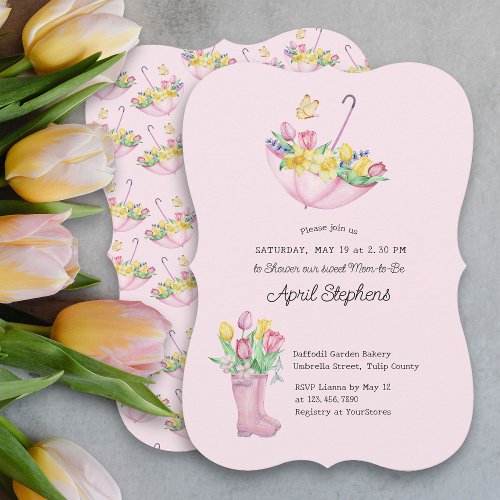 Spring Flowers Shower Mom_to_be Pink Baby Shower Invitation