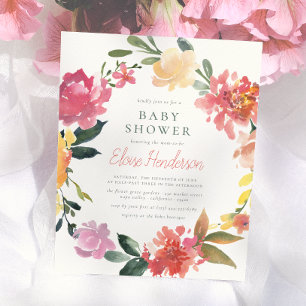 Spring Flowers Simple Girl Baby Shower Budget
