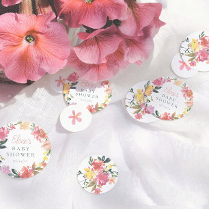 Spring Flowers Simple Girl Baby Shower Confetti