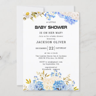 Spring Flowers | Simple Girl Baby Shower Invitation
