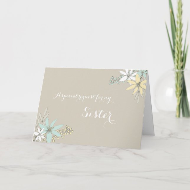 Spring Flowers Sister Bridesmaid Invitation (Front)