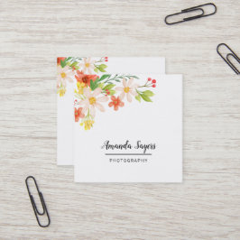 Spring Flowers Square Business Card