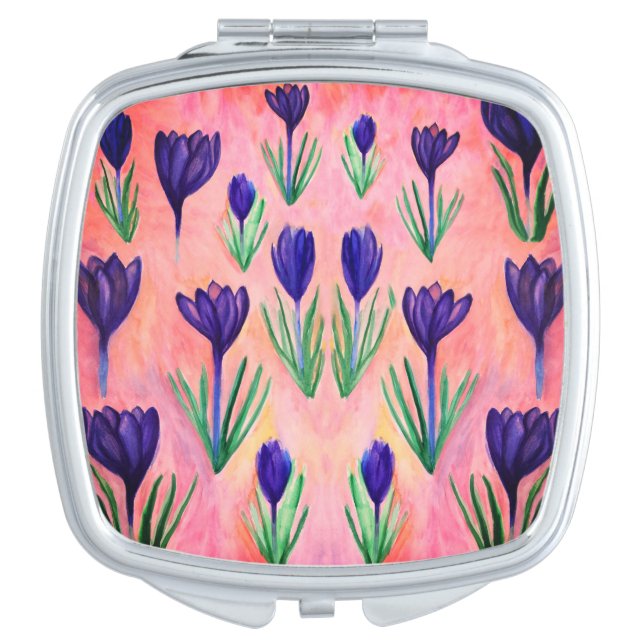 Spring Flowers  Square Compact Mirror (Front)