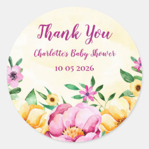 Spring Flowers Thank You Baby Shower Favor Tag