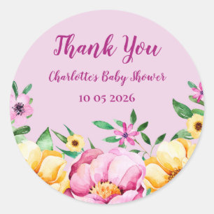 Spring Flowers Thank You Baby Shower Favor Tag