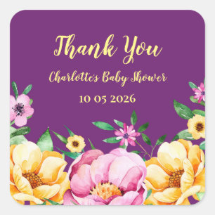 Spring Flowers Thank You Baby Shower Favor Tag
