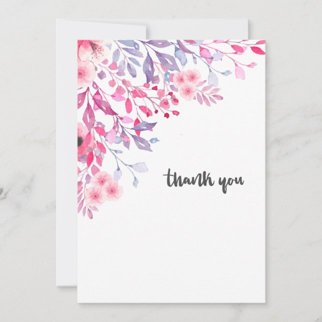 Spring Flowers Thank You Card (Front)