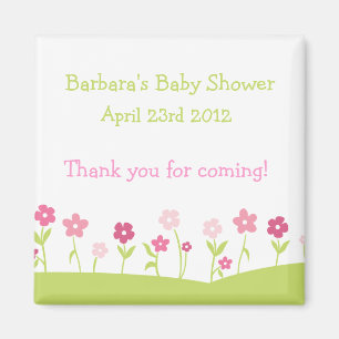 Spring Flowers Thank You Magnet - Girl