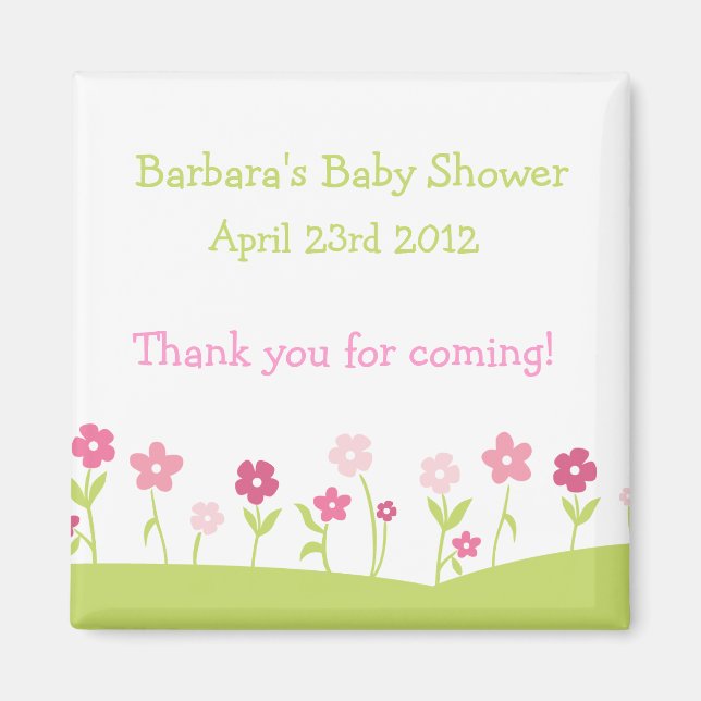 Spring Flowers Thank You Magnet - Girl (Front)