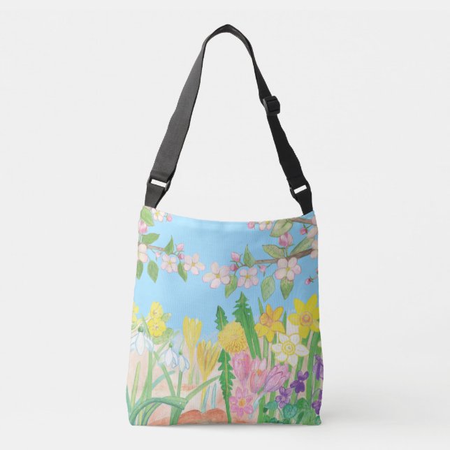 Spring Flowers that Radiate Joy   Crossbody Bag (Front)