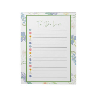 Spring Flowers To Do List Notepad