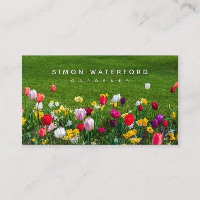 Spring Flowers US Business Card (Front)
