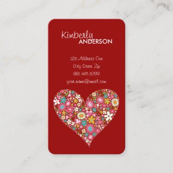 Spring Flowers Valentine Heart Love Profile Card by fatfatin_design at Zazzle