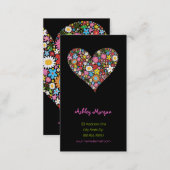 Spring Flowers Valentine Heart Love Profile Card (Front/Back)