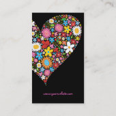 Spring Flowers Valentine Heart Love Profile Card (Back)