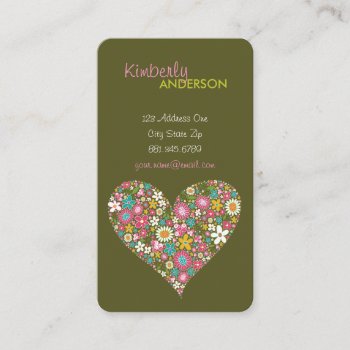Spring Flowers Valentine Heart Love Profile Card by fatfatin_design at Zazzle