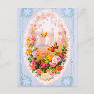Spring Flowers Vintage Postcard