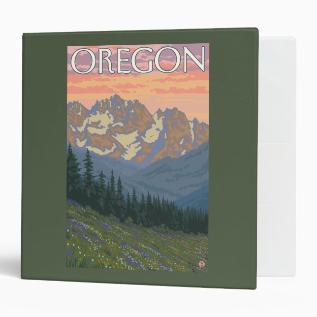 Spring Flowers- Vintage Travel Poster Binder (Front/Inside)