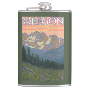 Spring Flowers- Vintage Travel Poster Flask