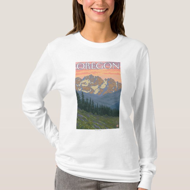 Spring Flowers- Vintage Travel Poster T-Shirt (Front)
