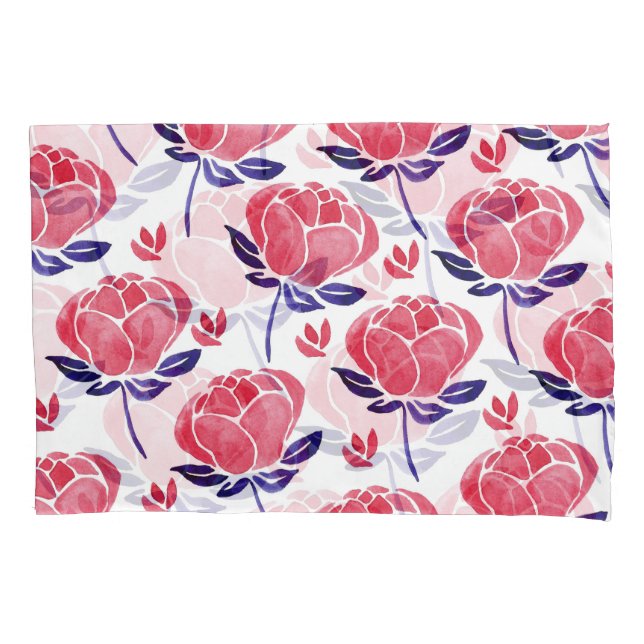 Spring flowers, watercolor seamless pattern. pillow case (Front)