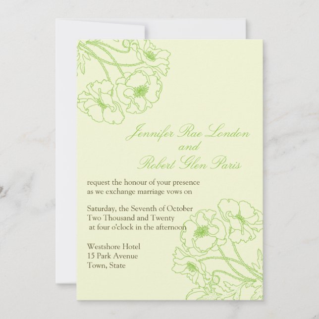 Spring Flowers Wedding Floral Weddings Invitation (Front)