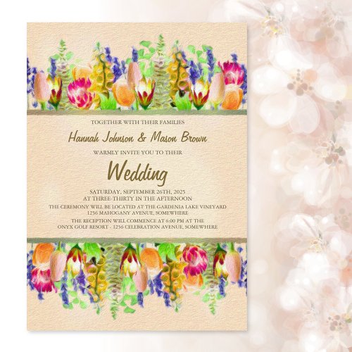 Spring Flowers Wedding Invitation