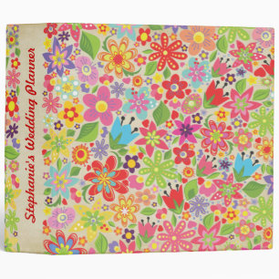 Spring Flowers Wedding Planner Organizer Binder