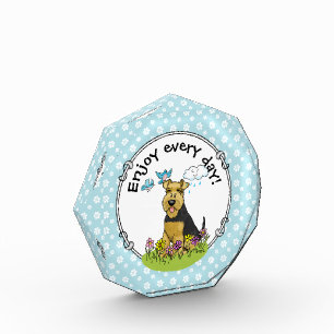 Spring Flowers Welsh Terrier Dog with Flowers Cute Acrylic Award