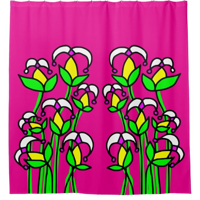 Spring Flowers Whimsical 41 Shower Curtain (Front)