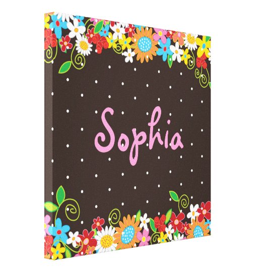 Spring Flowers Whimsical Garden Art Canvas Print