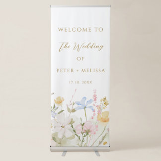 Spring Flowers Wildflowers Welcome Wedding Banner