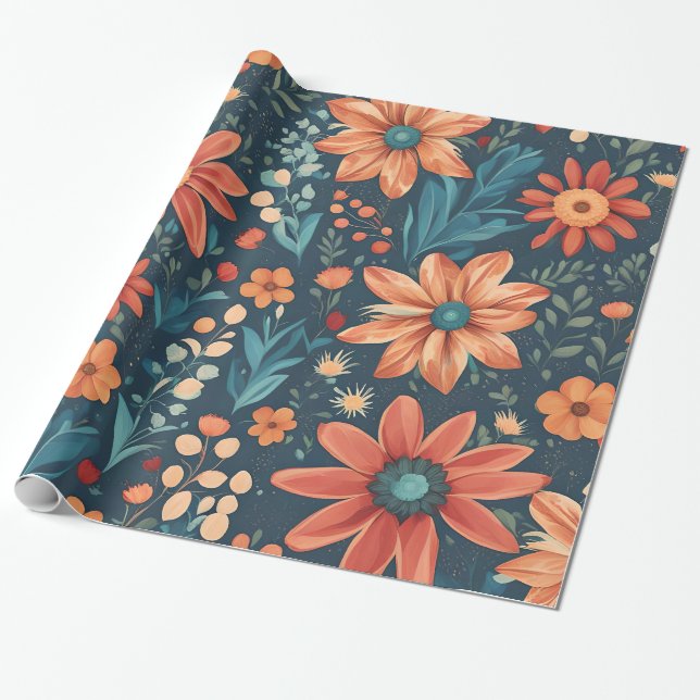 Spring Flowers  Wrapping Paper (Unrolled)