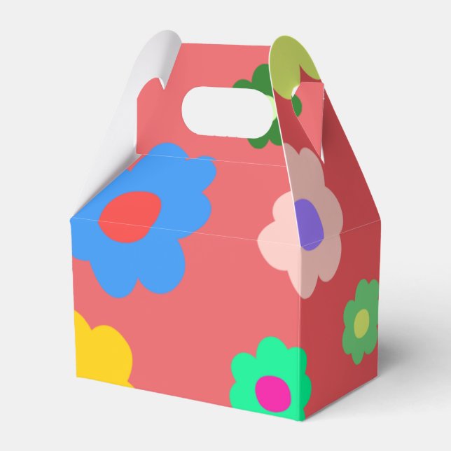 Spring Flowers Y2K Retro Pattern Favor Boxes (Front Side)