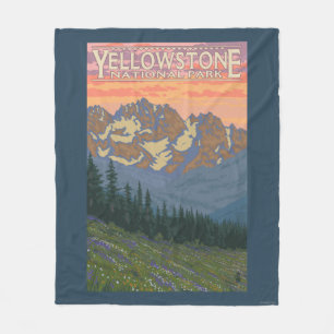 Spring Flowers - Yellowstone National Park Fleece Blanket