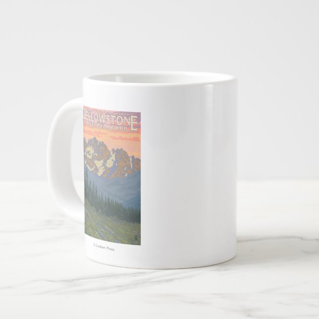 Spring Flowers - Yellowstone National Park Giant Coffee Mug (Front Left)