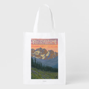 Spring Flowers - Yellowstone National Park Grocery Bag