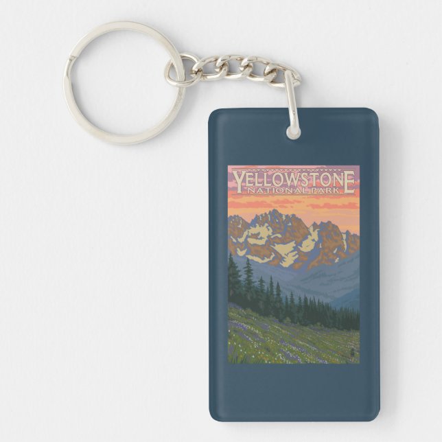 Spring Flowers - Yellowstone National Park Keychain (Front)