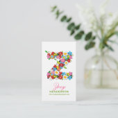 Spring Flowers "Z" Monogram Profile Card (Standing Front)