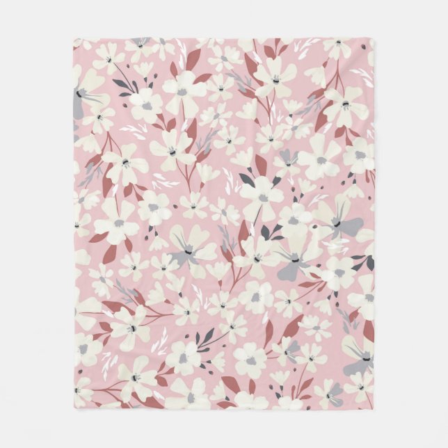 Spring flowery pattern. Seamless floral background Fleece Blanket (Front)