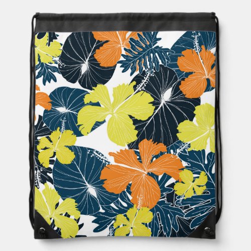 Spring Flowery Vintage Floral Texture Drawstring Bag