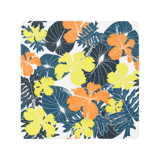 Spring Flowery: Vintage Floral Texture Metal Print