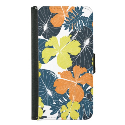 Spring Flowery Vintage Floral Texture Samsung Galaxy S5 Wallet Case