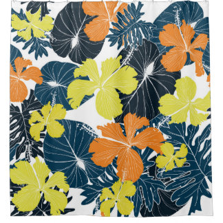 Spring Flowery: Vintage Floral Texture Shower Curtain