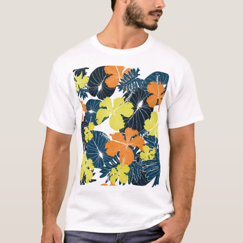 Spring Flowery Vintage Floral Texture T_Shirt