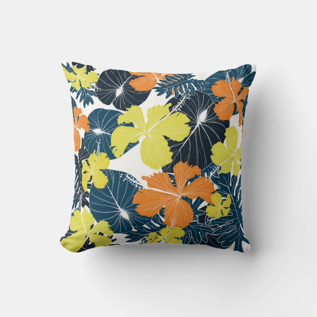 Spring Flowery: Vintage Floral Texture Throw Pillow (Front)