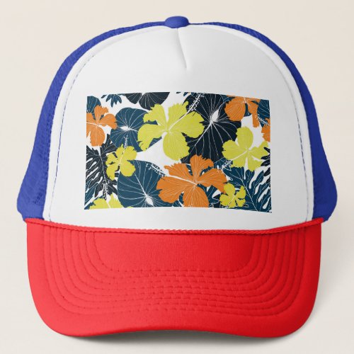 Spring Flowery Vintage Floral Texture Trucker Hat