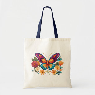 Spring Flutter: Colorful Butterflies Budget Tote