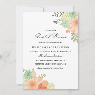Spring Foliage Bridal Shower Invitation