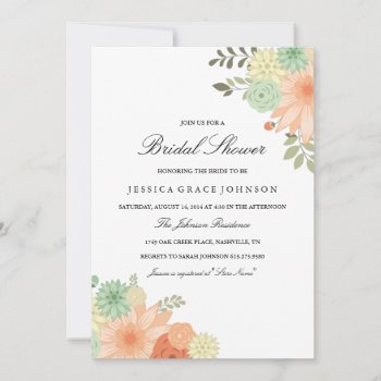 Spring Foliage Bridal Shower Invitation by PaperLoveDesigns at Zazzle